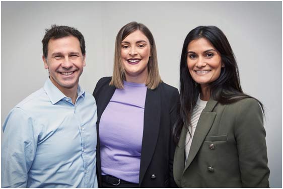 Zenitas Healthcare CEO, Rob De Luca, with ACARES Chief Operations Officer, Jessica Bickers, and ACARES Strategy & Communications Manager, Tatum Steers